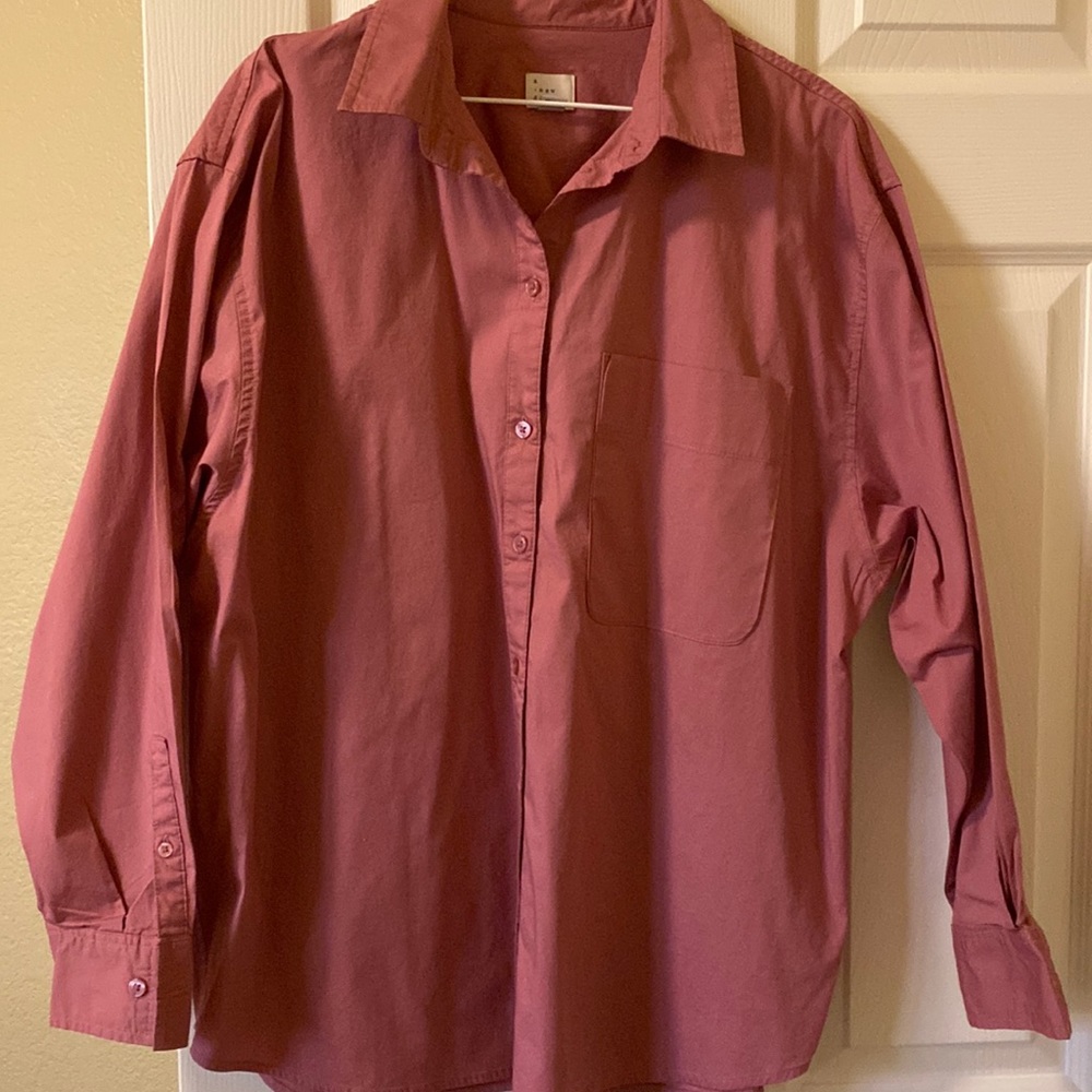 a new day boyfriend button up size L EUC